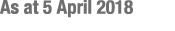 As at 5 April 2018