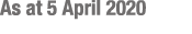 As at 5 April 2020