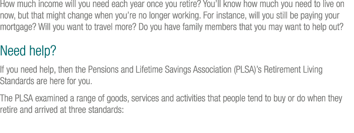 How much income will you need each year once you retire  You ll know how much you need to live on now, but that might   