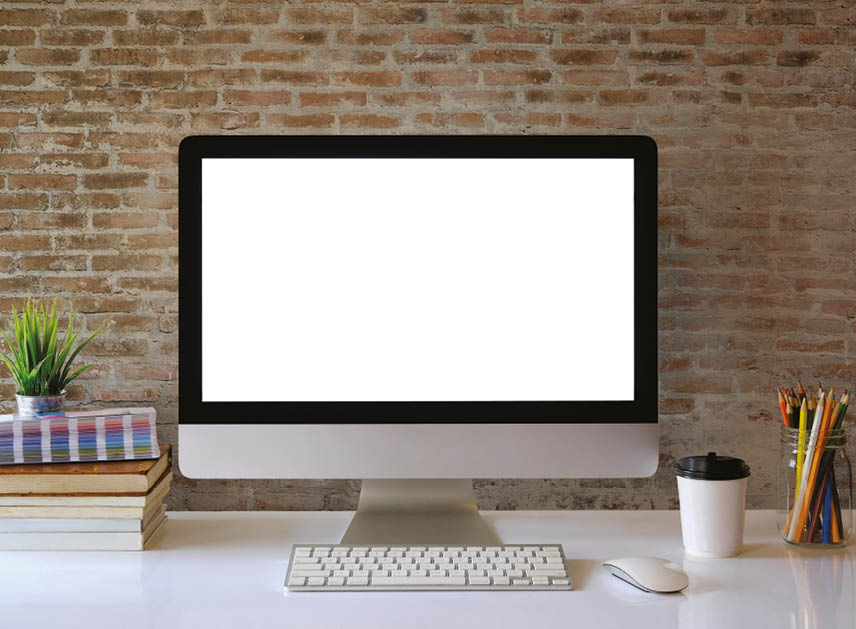 Stylish workspace with desktop computer  designer workspace 