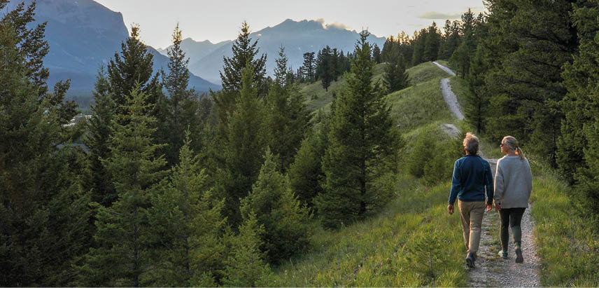They look at mountain ranges in distance