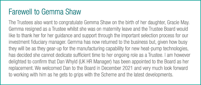 Farewell to Gemma Shaw The Trustees also want to congratulate Gemma Shaw on the birth of her daughter, Gracie May  Ge   