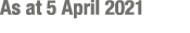 As at 5 April 2021