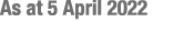 As at 5 April 2022
