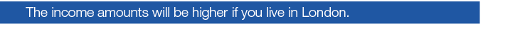 The income amounts will be higher if you live in London 